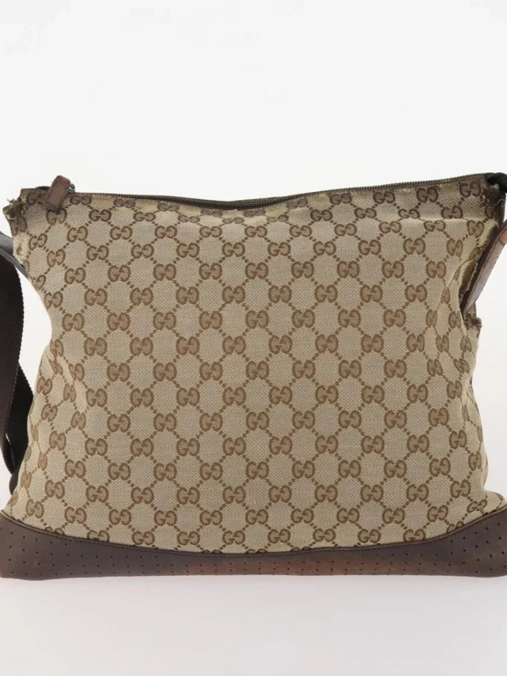 GUCCI GG Supreme GG Crystal GG Canvas Bag PVC 4 Set Navy Beige Auth YKZ424